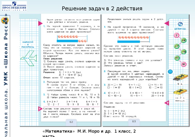 Урок решение задач 2 класс. Решение составных текстовых задач. Решение задач в два действия. Составные задачи Моро. Задачи по математике 2 класс Моро.