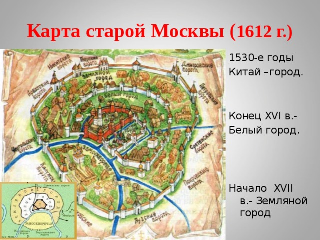 Карта исторической москвы