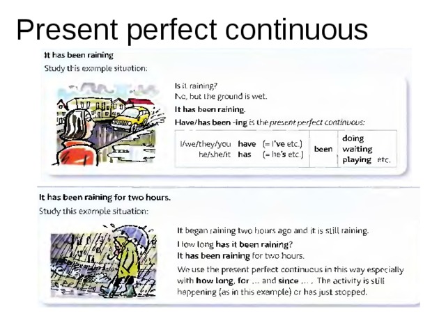 Present perfect continuous 