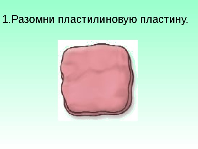1.Разомни пластилиновую пластину. 