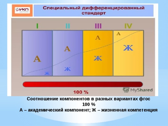 Жизненные компетенции. Соотношение академического компонента и жизненной компетенции. Соотношение компонентов в разных вариантах ФГОС. Специальный дифференцированный стандарт. Соотношение жизненных компетенций и академических в ФГОС.