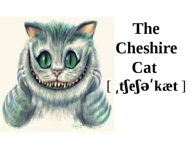 The Cheshire Cat [  ͵tʃeʃəʹkæt  ] 