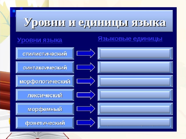 Уровни и единицы языка 