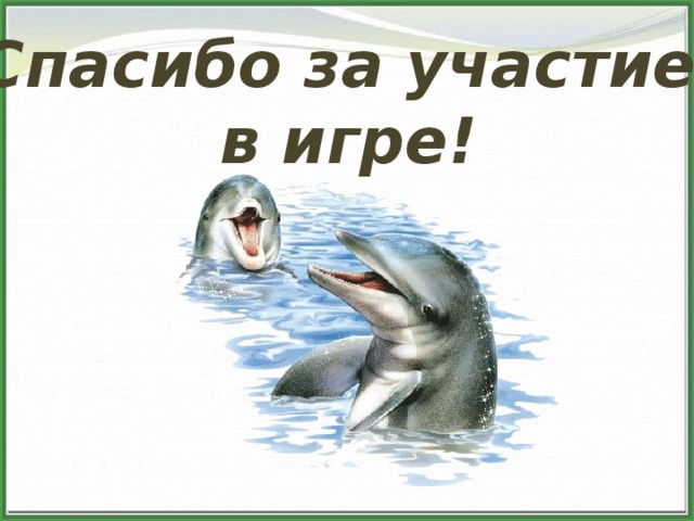 Спасибо за участие  в игре! 