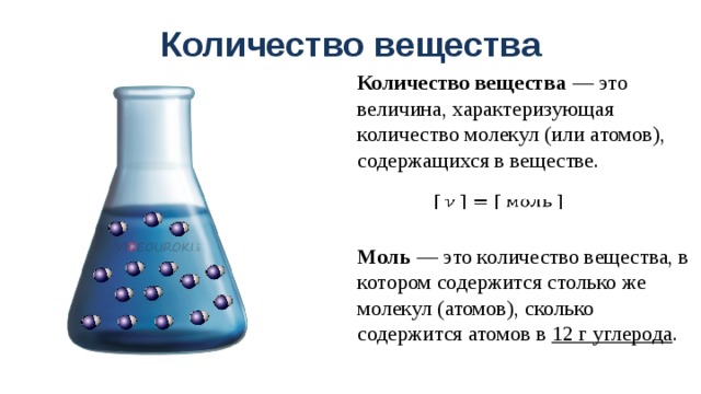 Что называют количеством вещества