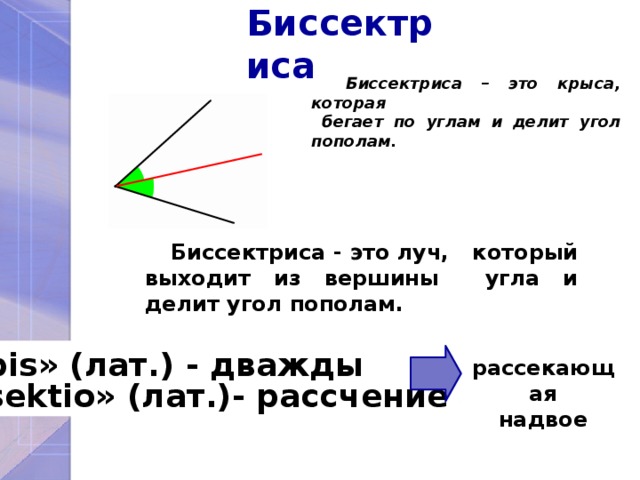 Что делит угол пополам. Биссектриса это крыса которая бегает по углам и делит угол пополам. Биссектриса это крыса. Стих про биссектрису. Биссектриса крыса бегает.