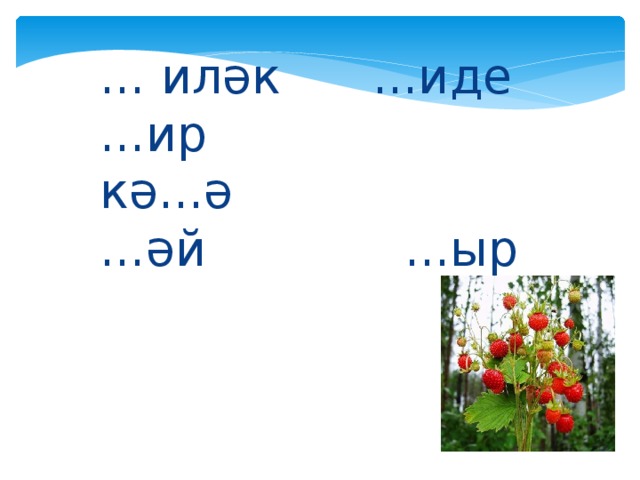 ... иләк ...иде  ...ир кә...ә  ...әй ...ыр     