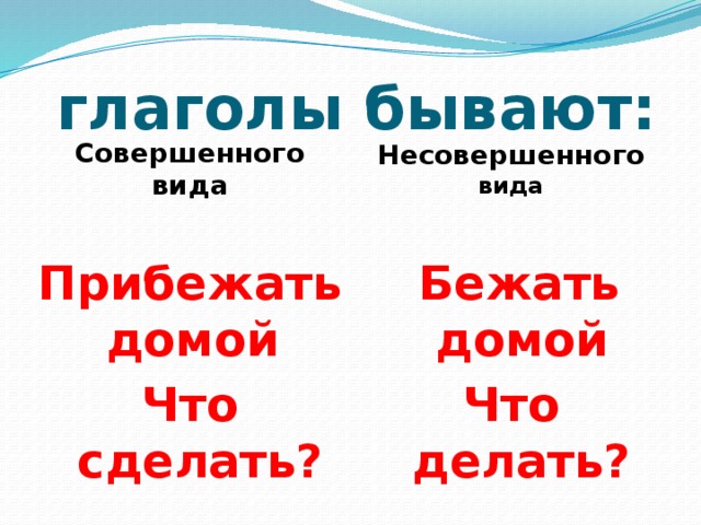 Укажи глагол совершенного вида сказать говорить ехать рисовать уехать