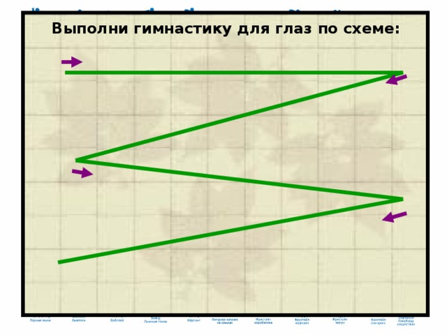 Выполни гимнастику для глаз по схеме: 