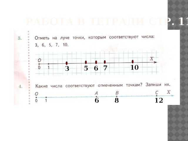 Какие числа отмечены точками