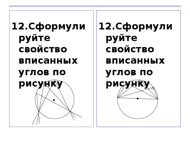 Вписанные углы свойства касательной