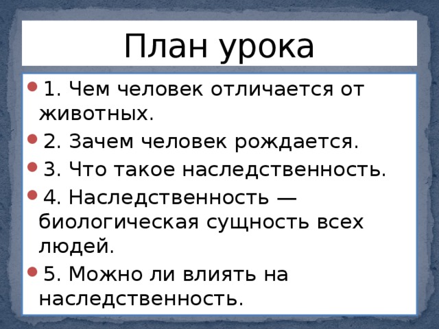 План презентации про человека