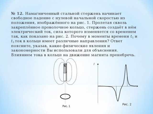 На рисунке изображен железный стержень обмотанный проволокой множеством витков