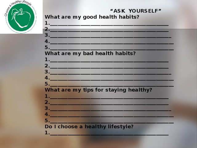 Презентация healthy habits