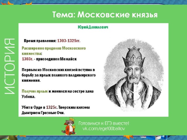 Первые московские князья в 14 веке. Первые московские князья.