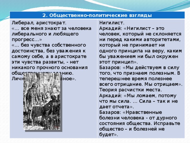 Общественно политические взгляды базарова цитаты