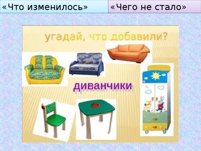 «Что изменилось» «Чего не стало» 