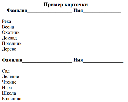 Диагностика оперативной памяти младших школьников