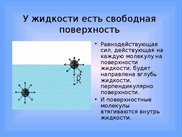 Свойства жидкости поверхностное натяжение 10 класс презентация