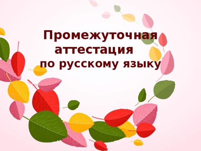   Промежуточная аттестация  по русскому языку 