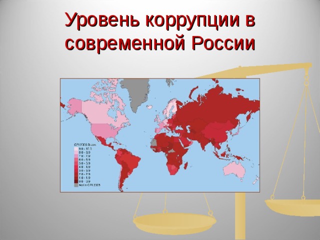 Уровень коррупции в современной России 