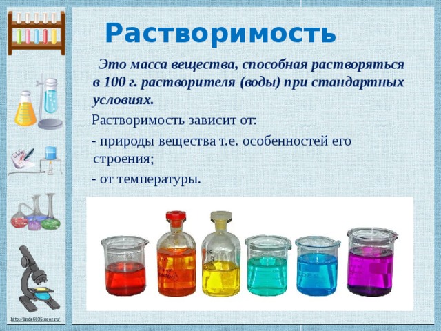 Растворы растворимость веществ 8 класс презентация