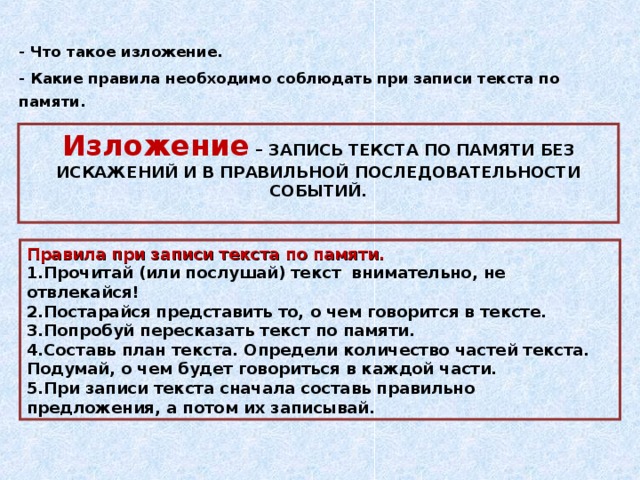 Развитие речи краткое изложение текста по коллективно составленному плану 4 класс перспектива