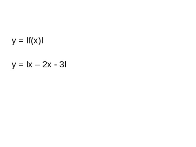 y = If(x)I y = Ix – 2x - 3I 