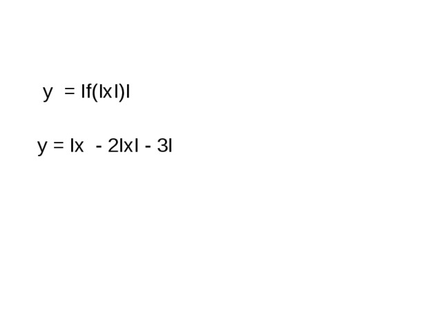  y = If(IxI)I  y = Ix - 2IxI - 3I 
