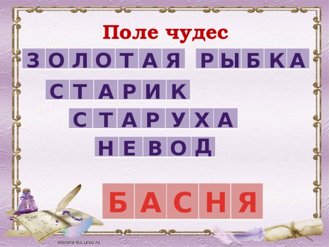 Поле чудес т я р ы б к а З о л о а к и р а т с у а а р т с х д о в е н Б А С Н Я 