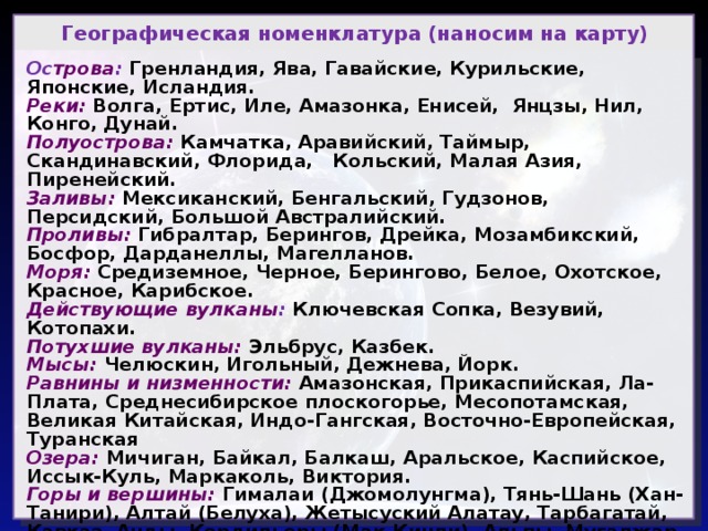 Что такое номенклатура в географии 7 класс. Географическая номенклатура. Номенклатура география. : Основная географическая номенклатура. Географическая номенклатура 5 класс.