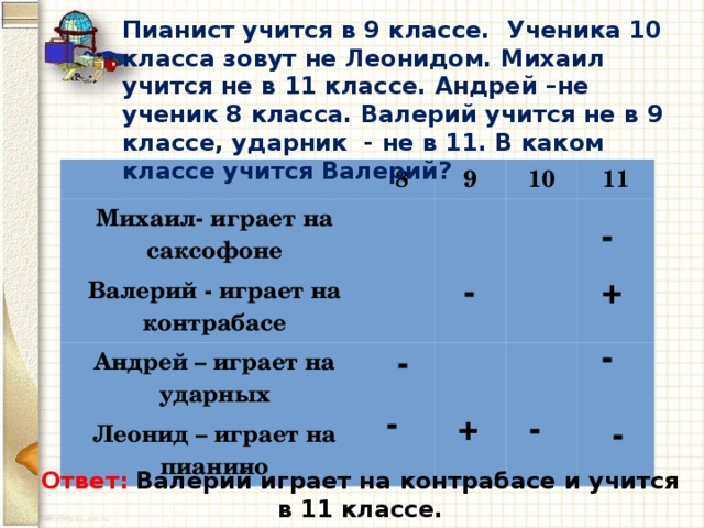 Презентация логические задачи 6 класс