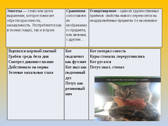 Эпитеты сравнения олицетворения пушкина. Эпитеты из текста. Эпитеты к кошке. Эпитеты про кота. Рассказ сравнение.