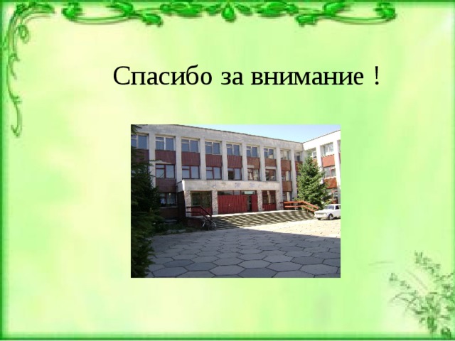 Спасибо за внимание !   