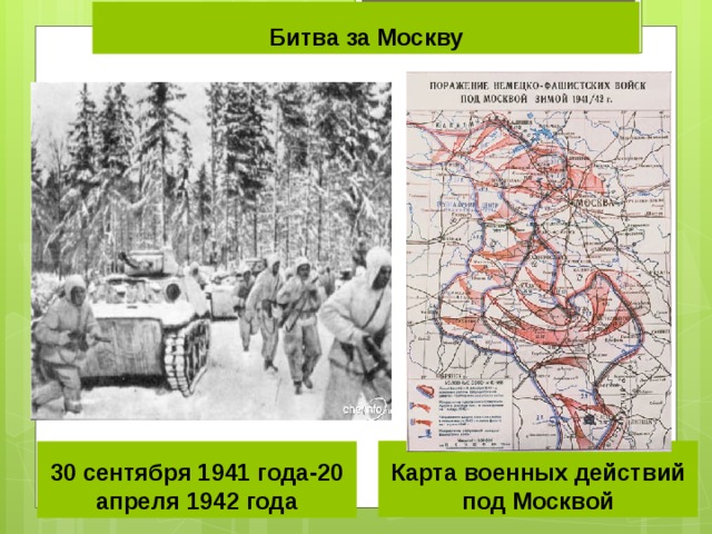 Карта битва за москву 1941 год на урок истории