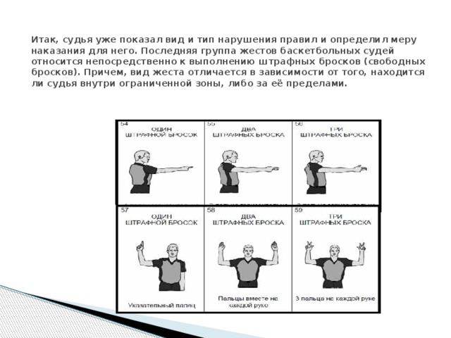 Посмотри на рисунок какой жест судья должен показать в данной ситуации