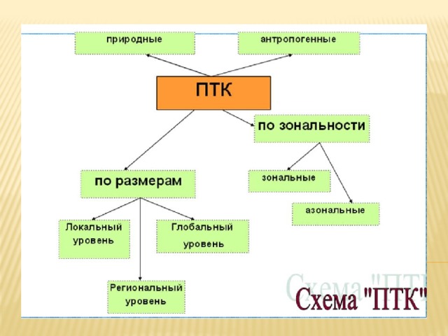 Виды природных комплексов схема