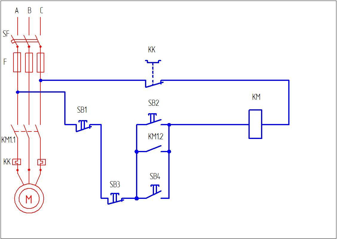 Схема пуска двигателя. Схема управления электродвигателем с двух мест. Схема прямого пуска электродвигателя 380. Схема включения магнитного пускателя с двух мест. Схема подключения двигателя с двух мест.