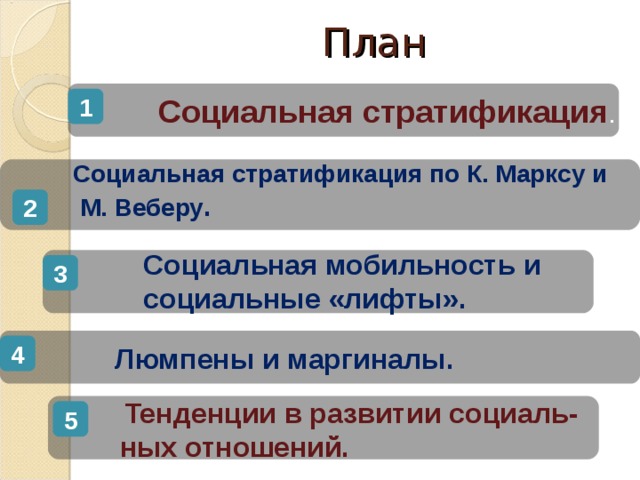 Социальный мобильность план