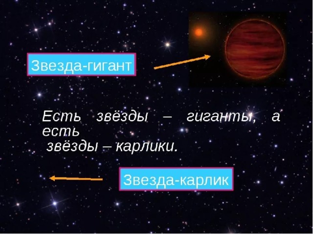 Звезды бывают самые разные старые и молодые великаны и карлики горячие и холодные схема предложения