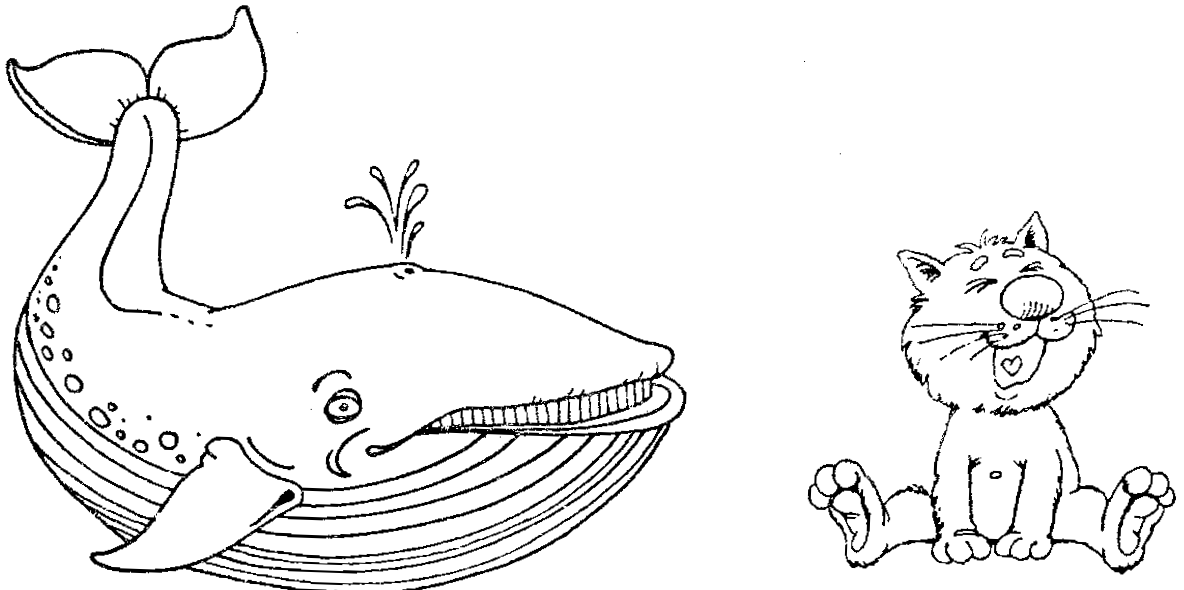 Кит и кот рисунок