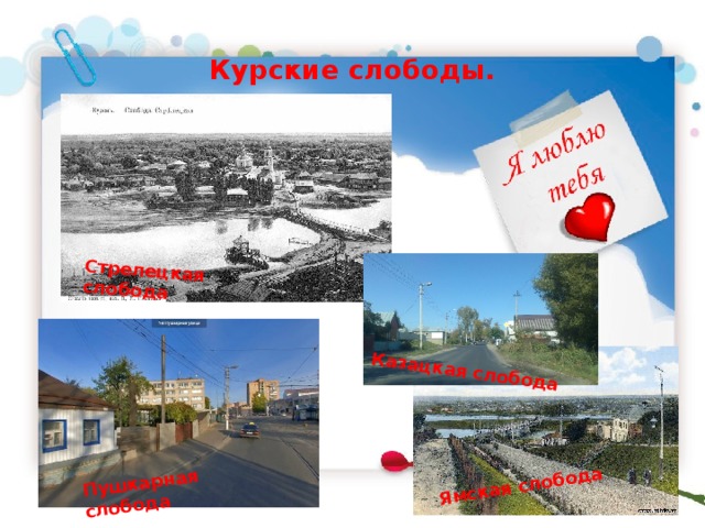 Ямская слобода Пушкарная слобода Казацкая слобода Стрелецкая слобода  Курские слободы.   