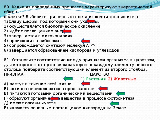 Отметьте три верных варианта ответа