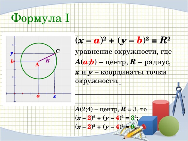 Центр радиус координаты