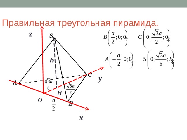 Объем пирамиды по координатам вершин