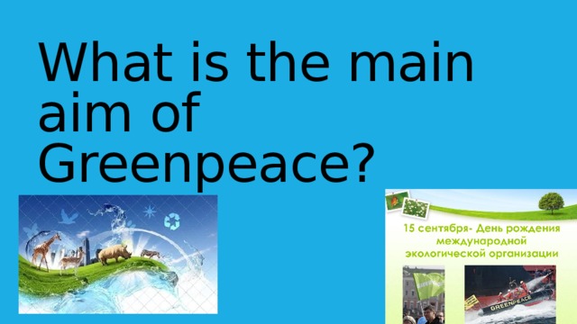 What is the main aim of Greenpeace?  