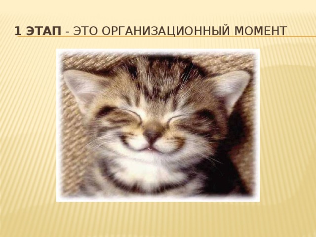 1 этап - это организационный момент 