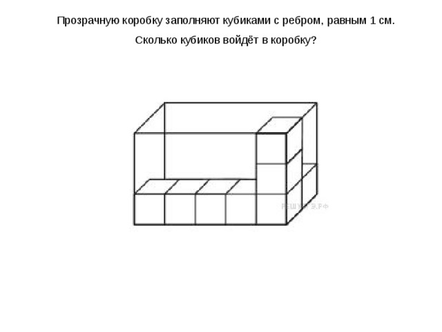 Коробку заполняют кубиками с ребром равным