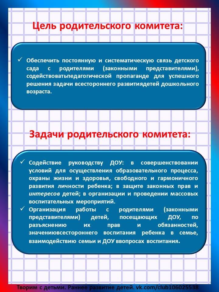 План работы с родительским комитетом в доу