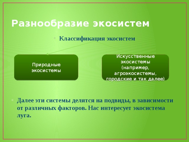 Экосистемное разнообразие и деятельность человека 7 класс презентация